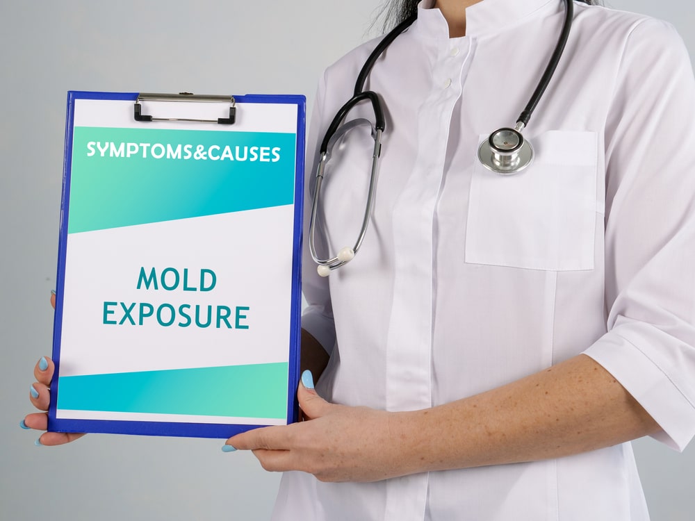 image of a sign that reads mold exposure