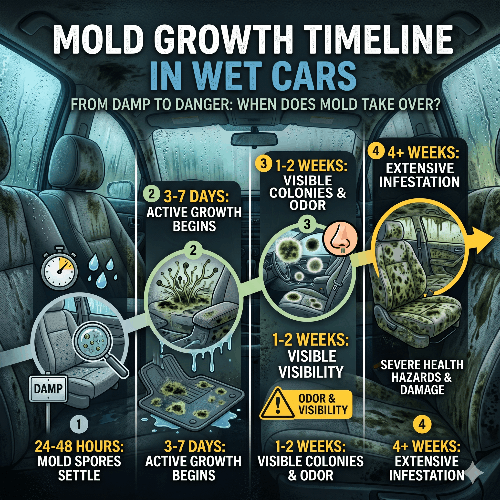 Mold Growth Timeline in Wet Cars