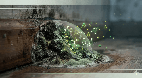 Image deplicting mycotoxins releasing from mold